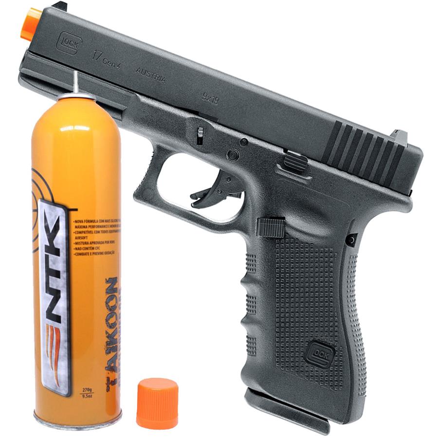 Pistola Airsoft GBB Glock G17 G4 + Taikoon Gás Casa da Carabina