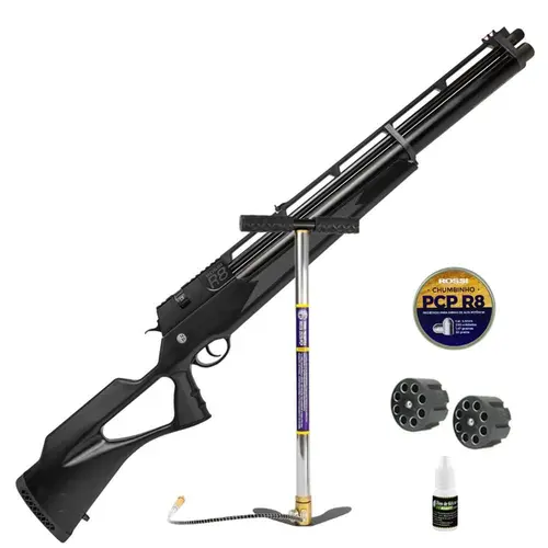 Carabina de Pressão PCP R8 Black Standard Rossi 5.5 + Bomba PCP