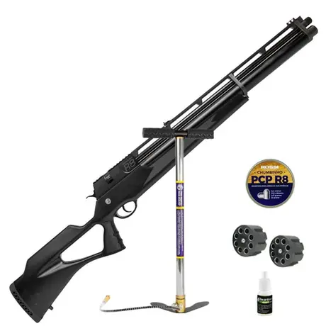 Carabina de Pressão PCP R8 Black Standard Rossi 5.5 + Bomba PCP