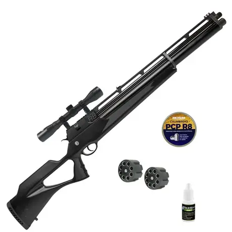Carabina de Pressão PCP R8 Black Standard Rossi 5.5 + Luneta Rossi 4X32