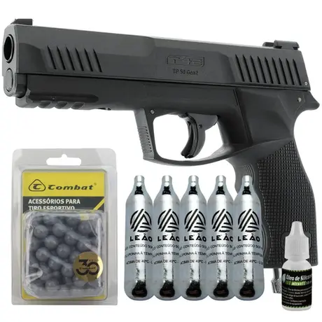 Pistola CO2 T4E TP .50 Umarex + 05 CO2 + 100 Esferas .50
