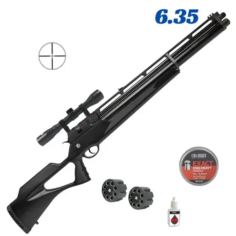 Carabina PCP R8 BLACK STD 6.35 + Luneta Rossi 4X32