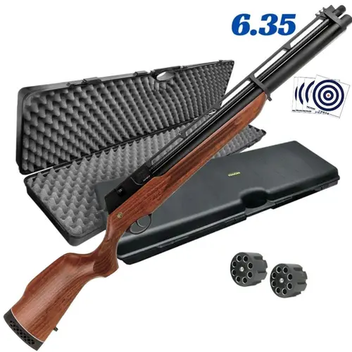 Carabina PCP Rossi R8 6.35mm Standard Madeira + Case Rossi e Alvos