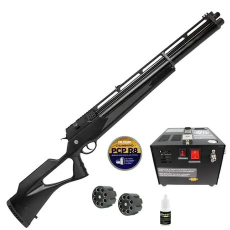 Carabina de Pressão PCP R8 Black STD 5.5 + Compressor
