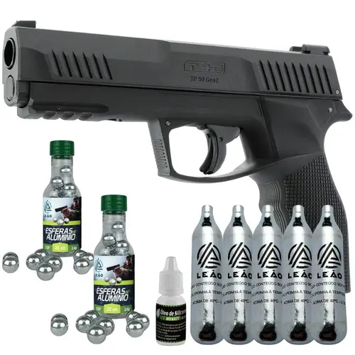 Pistola de Pressão e Paintball CO2 T4E TP .50 Gren 2 + 05 CO2 e 50 Esferas de Alumínio