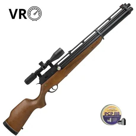 Carabina de pressão PCP R8 WOOD VR 5.5 Combo