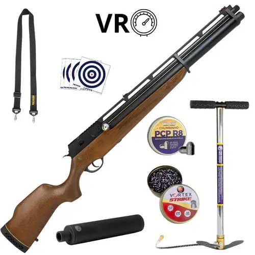 Carabina de pressão PCP R8 WOOD VR 5.5mm Combo