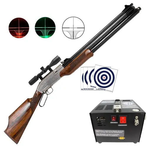 Carabina PCP Sumatra 500 5.5mm + Luneta Discovery 3-9x40 + Compressor 300 Bar