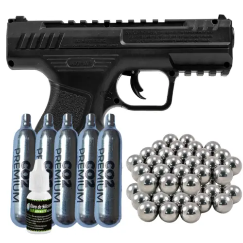 Pistola Beeman C02 .50 Rossi+ 5 Co2, 50 Esferas e Óleo silicone