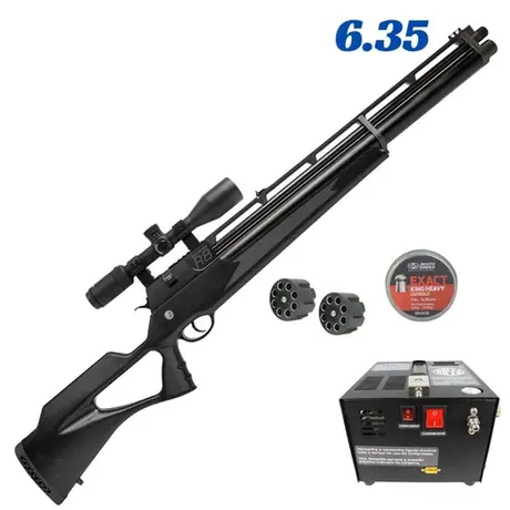 Carabina de Pressão PCP Rossi R8 BLACK Standard 6.35mm Kit
