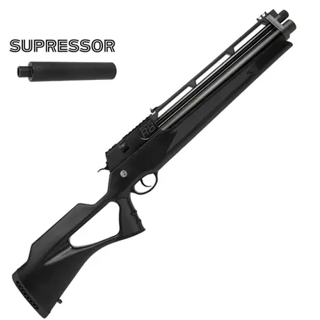 Carabina PCP Rossi R8 SHORT Alto Fluxo Black 6.35mm 8 Tiros