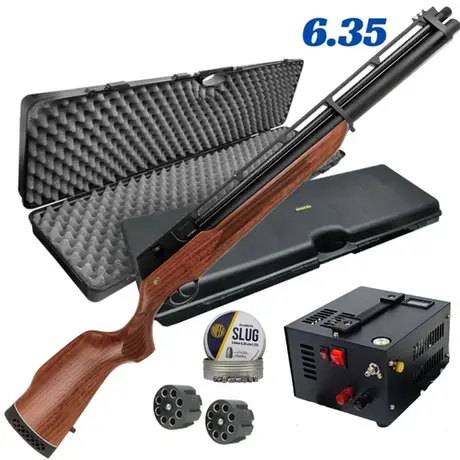 Carabina de Pressão PCP Rossi R8 6.35mm Standard + Case e Compressor