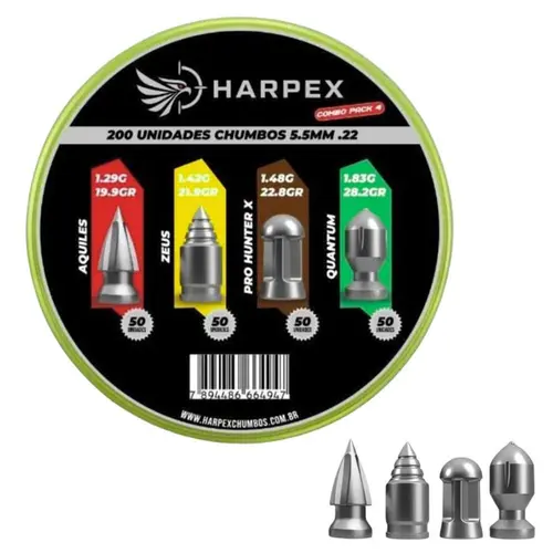 Chumbinho Harpex Pack 4 -Cal 5.5mm 200UN
