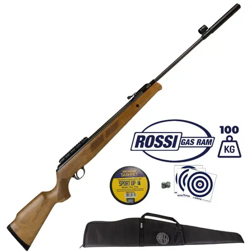 Carabina de pressão Rossi Black Bear 6.35mm Gás Ram + Capa e Chumbinho de Brinde