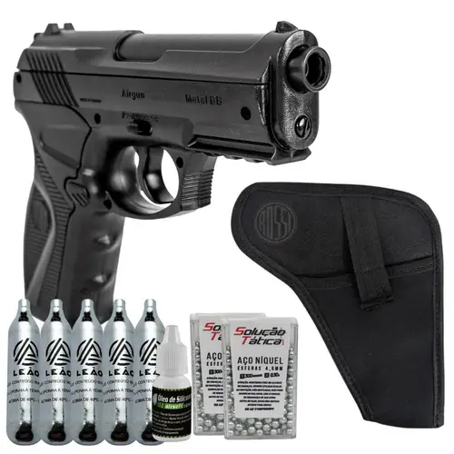 Pistola CO2 Rossi C11 4.5 + 600 Esferas,5 Co2,Óleo e Coldre