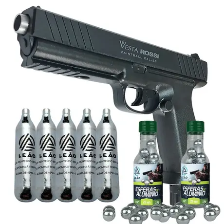 Pistola CO2 Rossi Vesta .50 + Co2 e Esferas