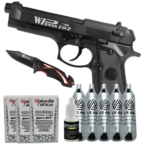 Pistola de Pressão CO2 Rossi M92 FS Dual Ammo Blowback 4,5 mm + Co2 e esferas