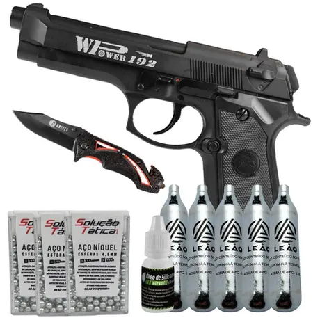 Pistola de Pressão CO2 Rossi M92 FS Dual Ammo Blowback 4,5 mm + Co2 e esferas