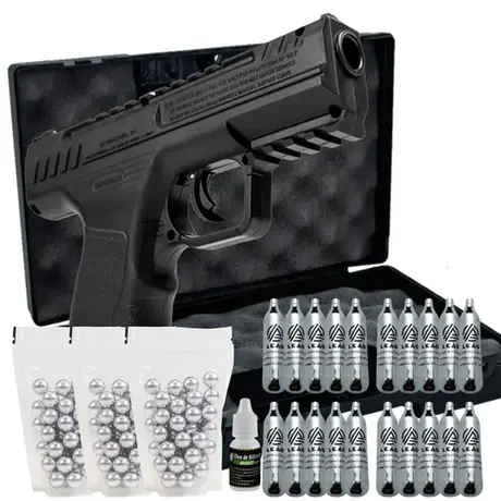 Pistola Beeman C02 .50 Rossi+ 20 Co2, 150 Esferas e Óleo silicone e Maleta