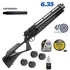 Carabina PCP Rossi R8 SHORT Alto Fluxo Black 6.35mm 8 Tiros Combo