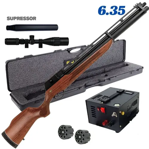 Carabina de Pressão PCP Rossi R8 Alto Fluxo 6.35mm Standard Kit