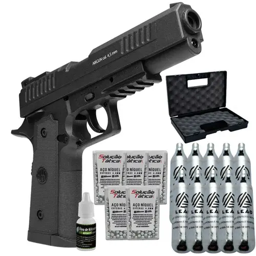 Nova Pistola CO2 1911 Tatical 4.5 Combo