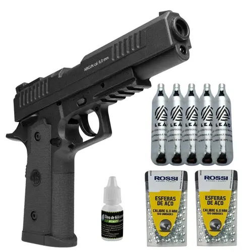 Nova Pistola CO2 1911 Tatical 6mm Combo