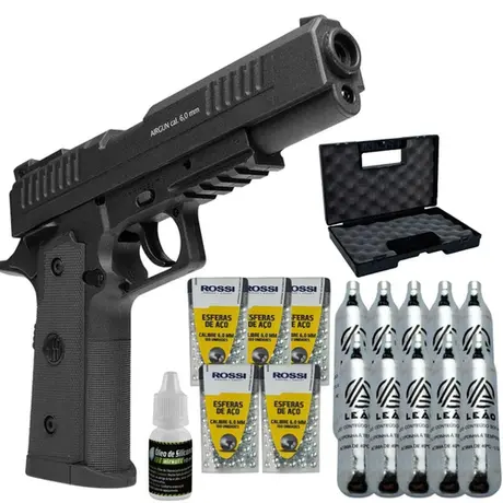 Nova Pistola CO2 1911 Tatical 6mm Combo