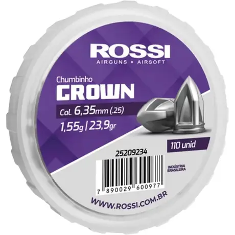 Chumbinho Rossi Crown 6.35mm 110 Unidades