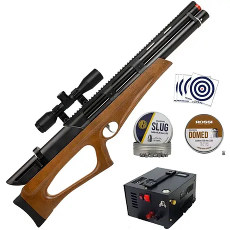 Carabina de Pressão Rossi PCP R35-X Wood 6.35 VR Kit