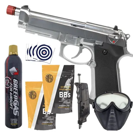 ROSSI M92 SILVER GREEN GAS BLOWBACK 6MM