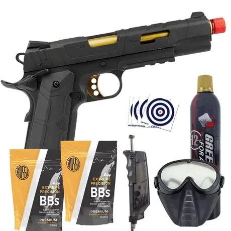 Pistola Airsoft GBB 1911 Redwings GOLD 6mm Kit