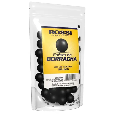 Esfera de Borracha Rossi Preta cal.50 (Emb. 50 Un.)