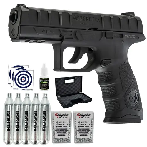 Kit Pistola CO2 Beretta APX 4,5mm Completo com Case