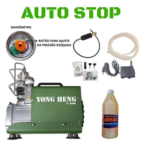 Compressor PCP KMD Yong Heng Green 300 Bar 110V Auto Stop