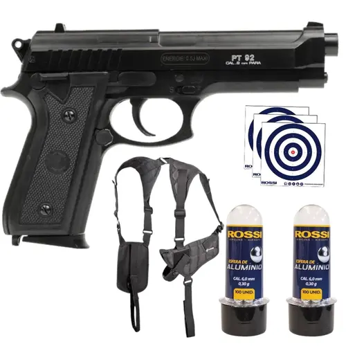 Kit Pistola Beretta M92 6mm KWC com Coldre e Alvos