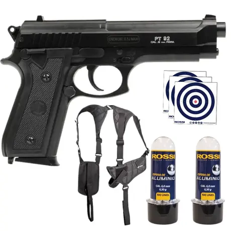 Kit Pistola Beretta M92 6mm KWC com Coldre e Alvos