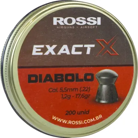Chumbinho Rossi Exact X Diabolo 5,5mm 1,20g 200 Unidades