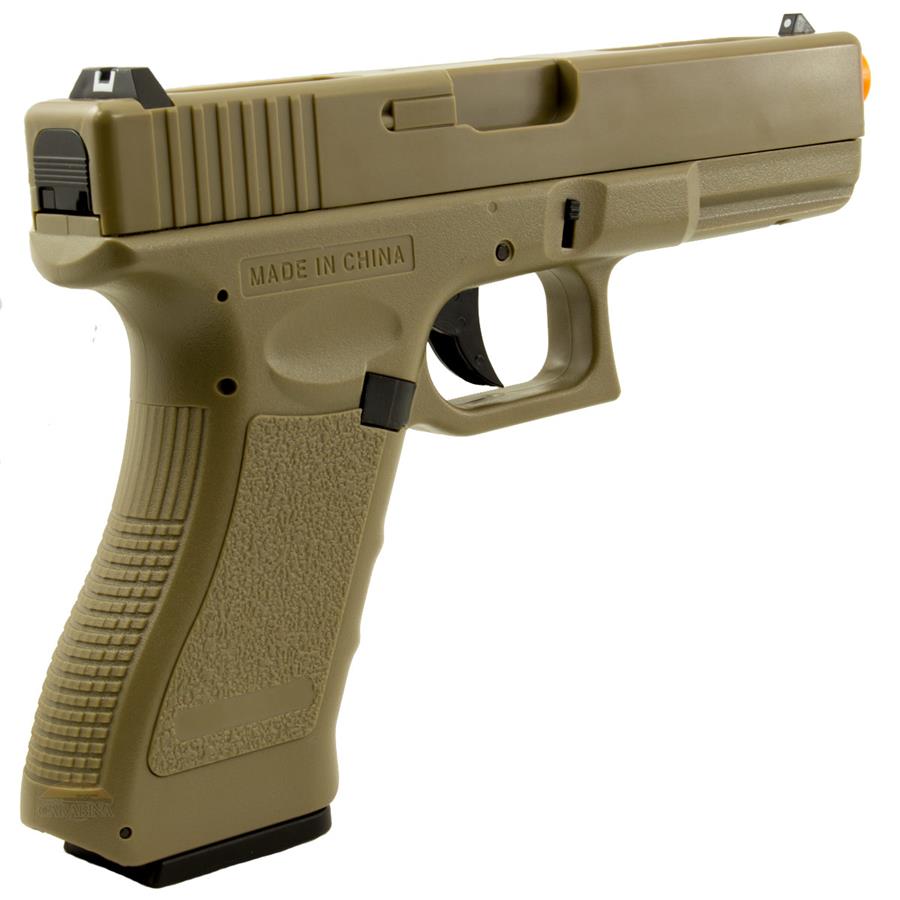 Pistola Airsoft Elétrica G18C Glock (Semi Metal) Cor Areia