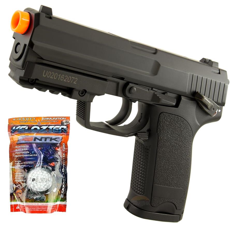 Pistola Airsoft Elétrica Cyma HK USP (Full Metal) + 2000 BBS