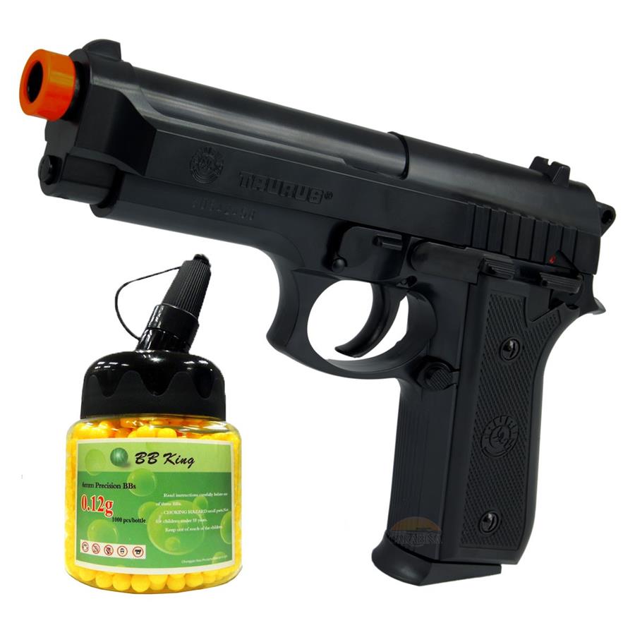 Pistola Airsoft Taurus PT92 Desert – A Molla, 0,5 Joule, Carrello Metallo, Kit Completo Con Pallini 0,12g E Fondina A Spalla